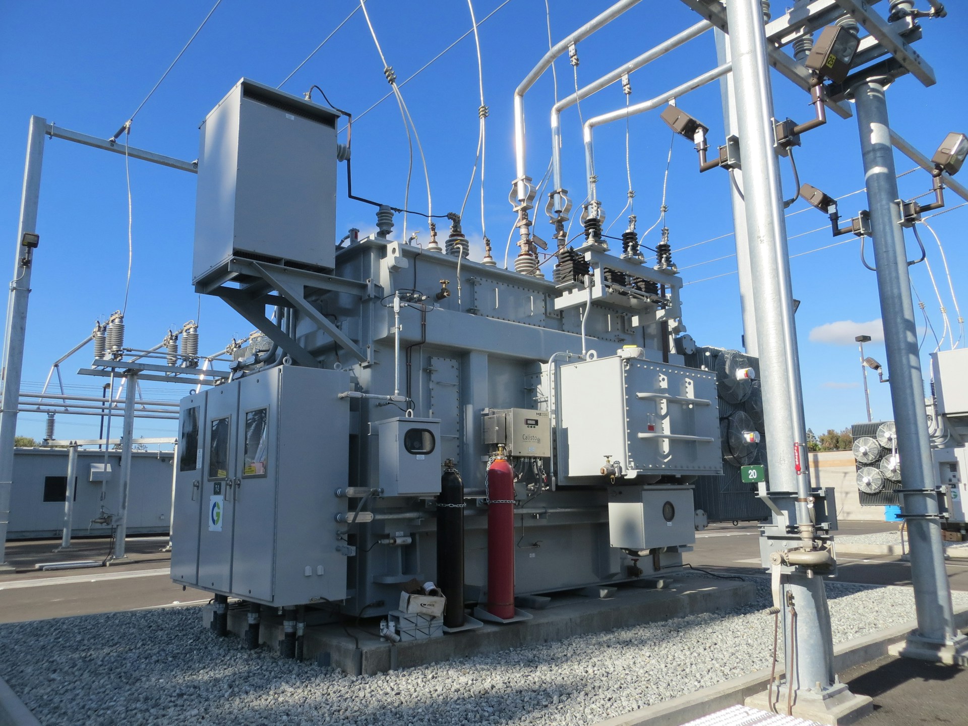 Step-up transformer installed at substation