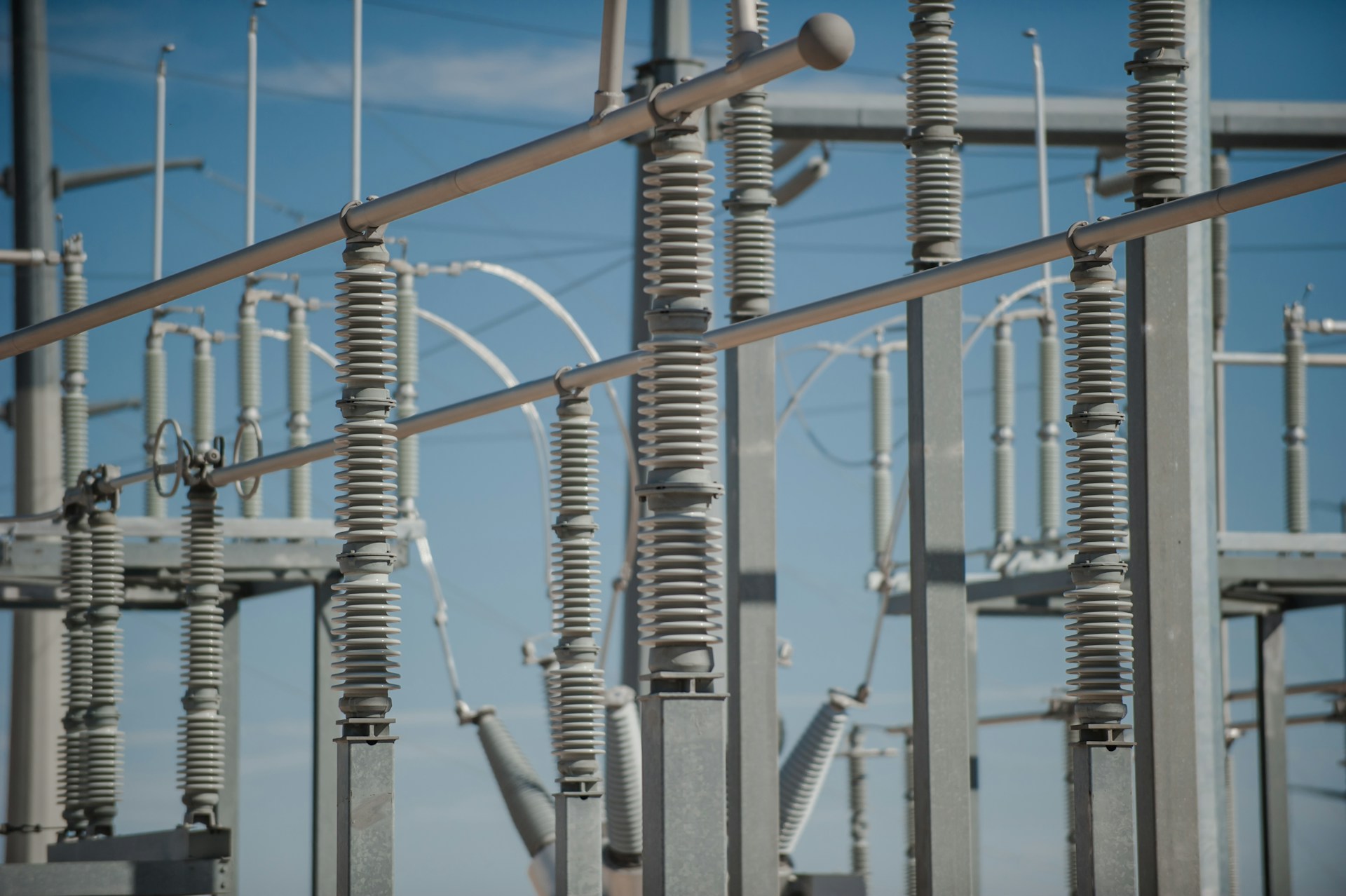 Substation bus work and high-voltage insulators